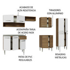 Cocina Integral Emilly 293 cm con Mesón de Acero 09 Marrón/Blanco Madesa