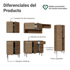 Cocina Integral Emilly 2.90 Metros Marrón 11