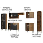 Cocina Integral Emilly 325 cm Joy Marrón/Negro Madesa