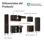 Cocina Integral Emilly 3.25 Metros Marrón/Negro 02