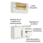 Cocina Integral Glamy 1.20 Metros Blanco 02