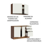 Cocina Integral Glamy 1.20 Metros Marrón/Blanco 03