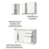 Cocina Integral Glamy 1.20 m con Mesón de Acero 01