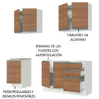 Cocina Integral Glamy 1.60 Metros Blanco/Marrón 01