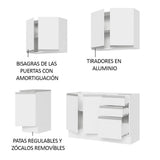Cocina Integral Glamy 1.60 m con Mesón de Acero 01