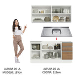 Cocina Integral Glamy 1.60 m con Mesón de Acero 01