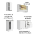 Cocina Integral Glamy 1.60 m con Mesón de Acero Blanco 02