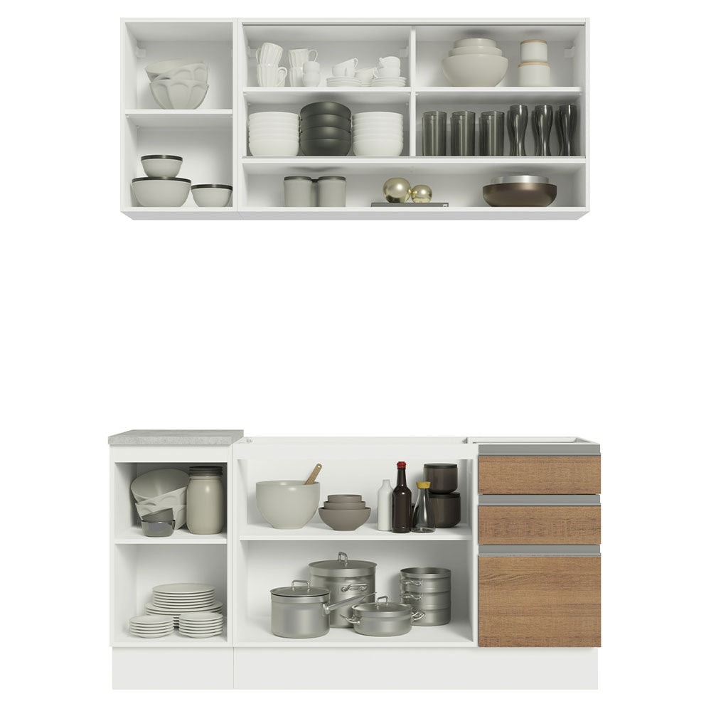 Cocina Integral Glamy 1.60 Metros con Mesón de Acero 02