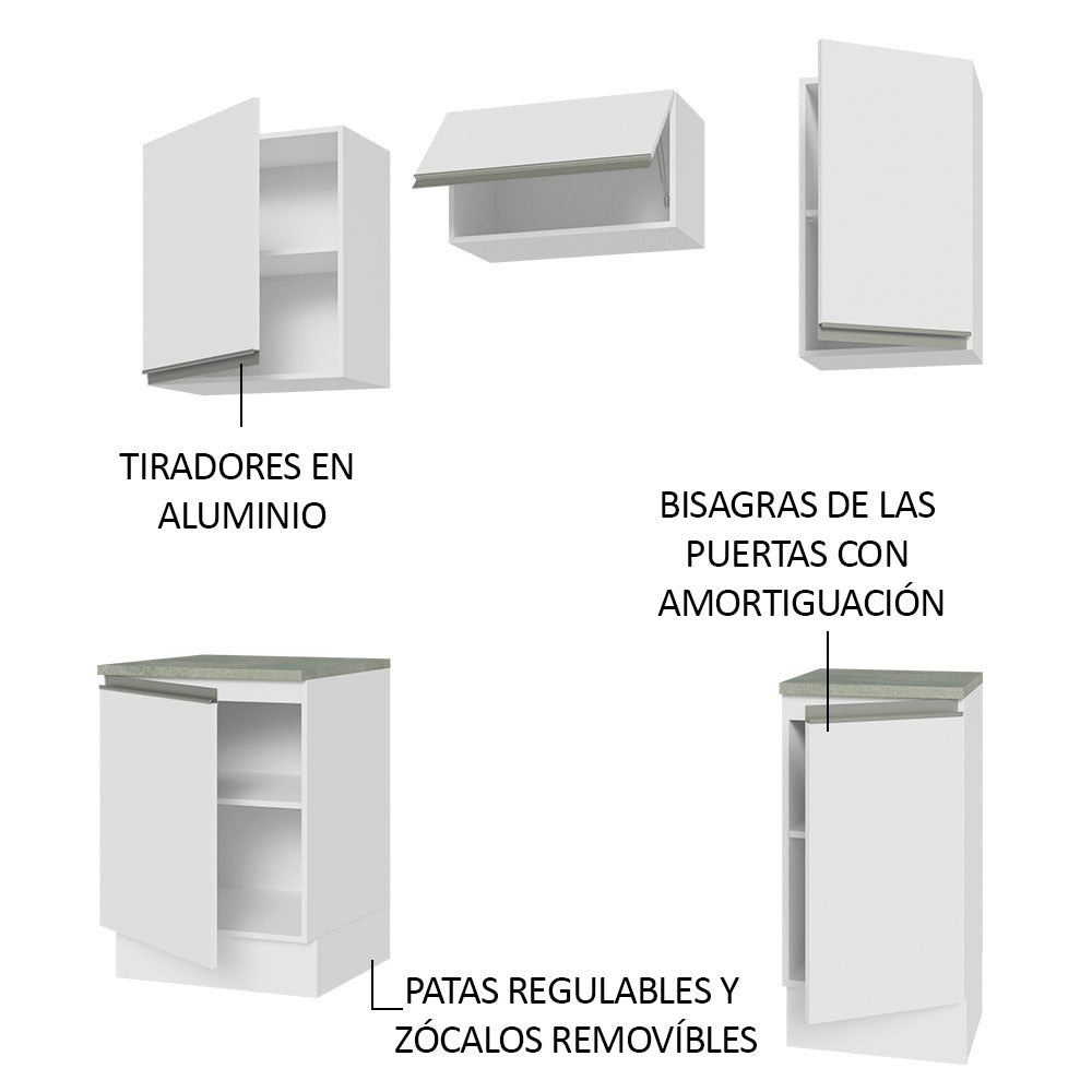 Cocina Integral Glamy 1.60 Metros Blanco 07