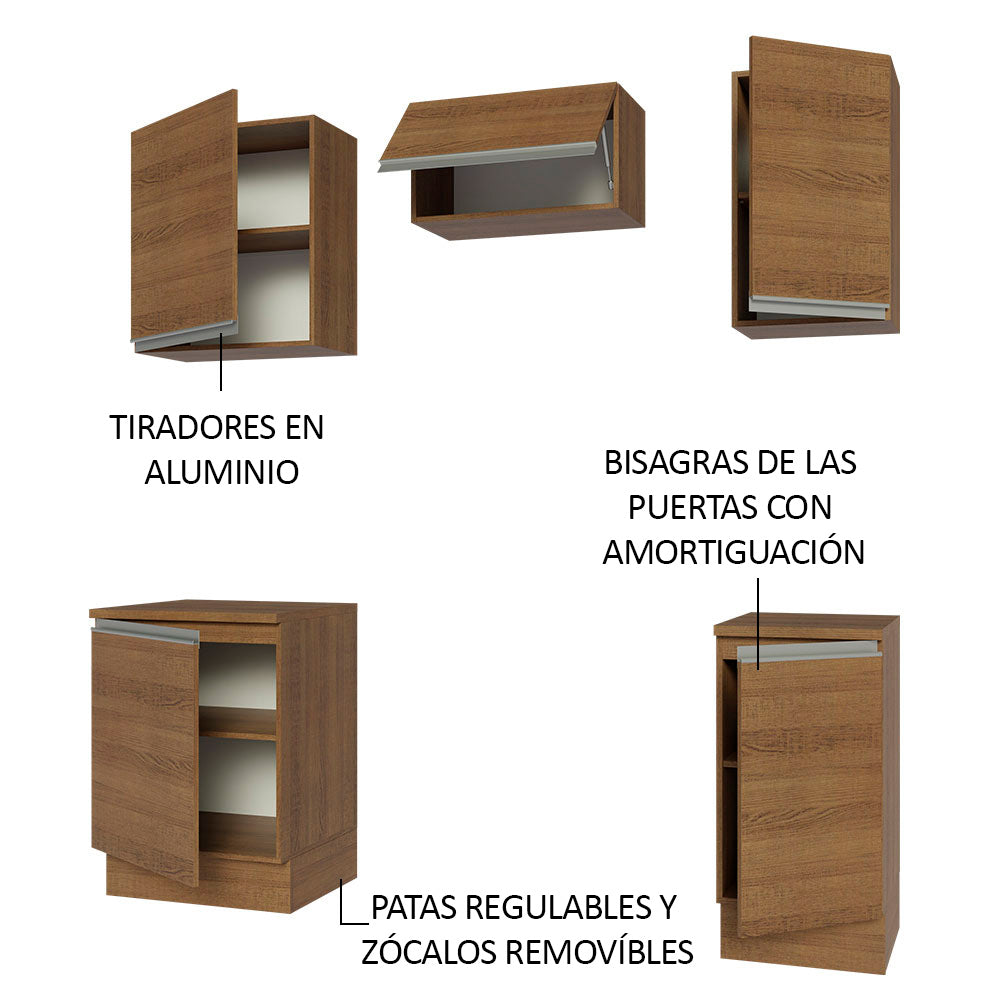 Cocina Integral Glamy 1.60 Metros Marrón 07