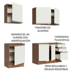 Cocina Integral Glamy 1.80 Metros Marrón/Blanco 05