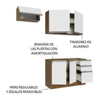 Cocina Integral Glamy 1.80 Metros Marrón/Blanco 09