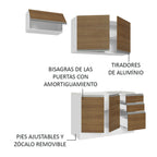 Cocina Integral Glamy 1.80 Metros Blanco/Marrón 09