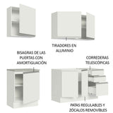 Cocina Integral Glamy 1.80 m con Mesón de Acero 05