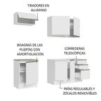 Cocina Integral Glamy 1.80 m con Mesón de Acero Blanco 07