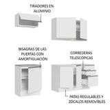Cocina Integral Glamy 1.80 m con Mesón de Acero 07