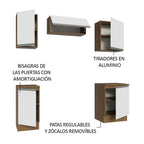 Cocina Integral Glamy 1.80 Metros Marrón/Blanco 12