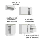 Cocina Integral Glamy 1.80 m con Mesón de Acero Blanco 13