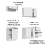 Cocina Integral Glamy 1.80 Metros con Mesón de Acero 13