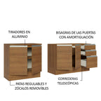 Kit 2 Muebles de Cocina Bajo Glamy 2.00 Metros Marrón