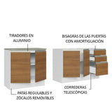 Kit 2 Muebles de Cocina Bajo Glamy 2.00 Metros