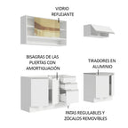 Cocina Integral Glamy 2.00 m con Mesón de Acero Blanco 09