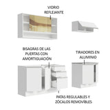 Cocina Integral Glamy 2.00 Metros con Mesón de Acero 09