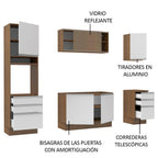 Cocina Integral Glamy 2.20 Metros Marrón/Blanco 01