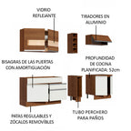 Cocina Integral Parma 2.20 Metros Marrón/Blanco/Marrón 02