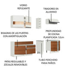 Cocina Integral Parma 2.20 Metros Blanco/Marrón/Blanco 02