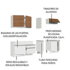 Cocina Integral Parma 2.20 Metros Blanco/Blanco/Marrón 03