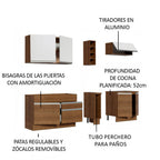Cocina Integral Parma 2.20 Metros Marrón/Marrón/Blanco 03