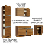 Cocina Integral Bari 2.40 Metros Marrón