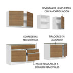 Cocina Integral Glamy 2.40 m con Encimeras Blanco/Marrón 06