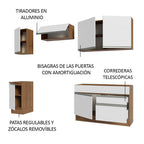 Cocina Integral Glamy 2.40 Metros Marrón/Blanco 07