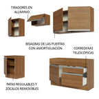 Cocina Integral Glamy 2.40 Metros Marrón 08