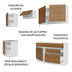 Cocina Integral Glamy 2.40 Metros Blanco/Marrón 08