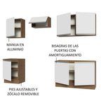Cocina Integral Glamy 2.40 Metros Marrón/Blanco 09