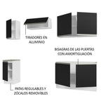 Cocina Integral Glamy 2.40 Metros Blanco/Negro 10
