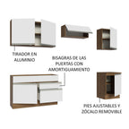 Cocina Integral Glamy 2.60 Metros Marrón/Blanco 04