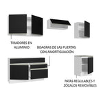 Cocina Integral Glamy 2.60 Metros Blanco/Negro 05