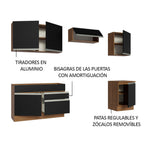 Cocina Integral Glamy 2.60 Metros Marrón/Negro 05