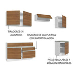 Cocina Integral Glamy 2.60 Metros Blanco/Marrón 05