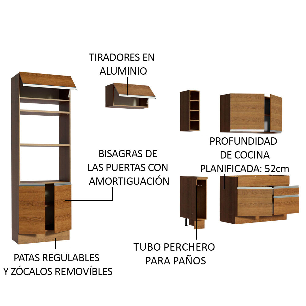 Cocina Integral Jade 2.70 Metros Marrón 09
