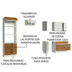 Cocina Integral 270 cm Jade 09 Blanco/Marrón/Blanco Madesa