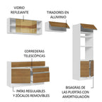 Cocina Integral Glamy 2.70 Metros Blanco/Marrón 12