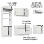Cocina Integral Glamy 2.70 Metros Blanco 13