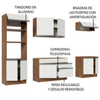 Cocina Integral Glamy 2.70 Metros Marrón/Blanco 13