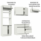 Cocina Integral Glamy 2.70 m con Encimera Blanco 14