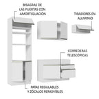 Cocina Integral Glamy 2.70 Metros Blanco 15